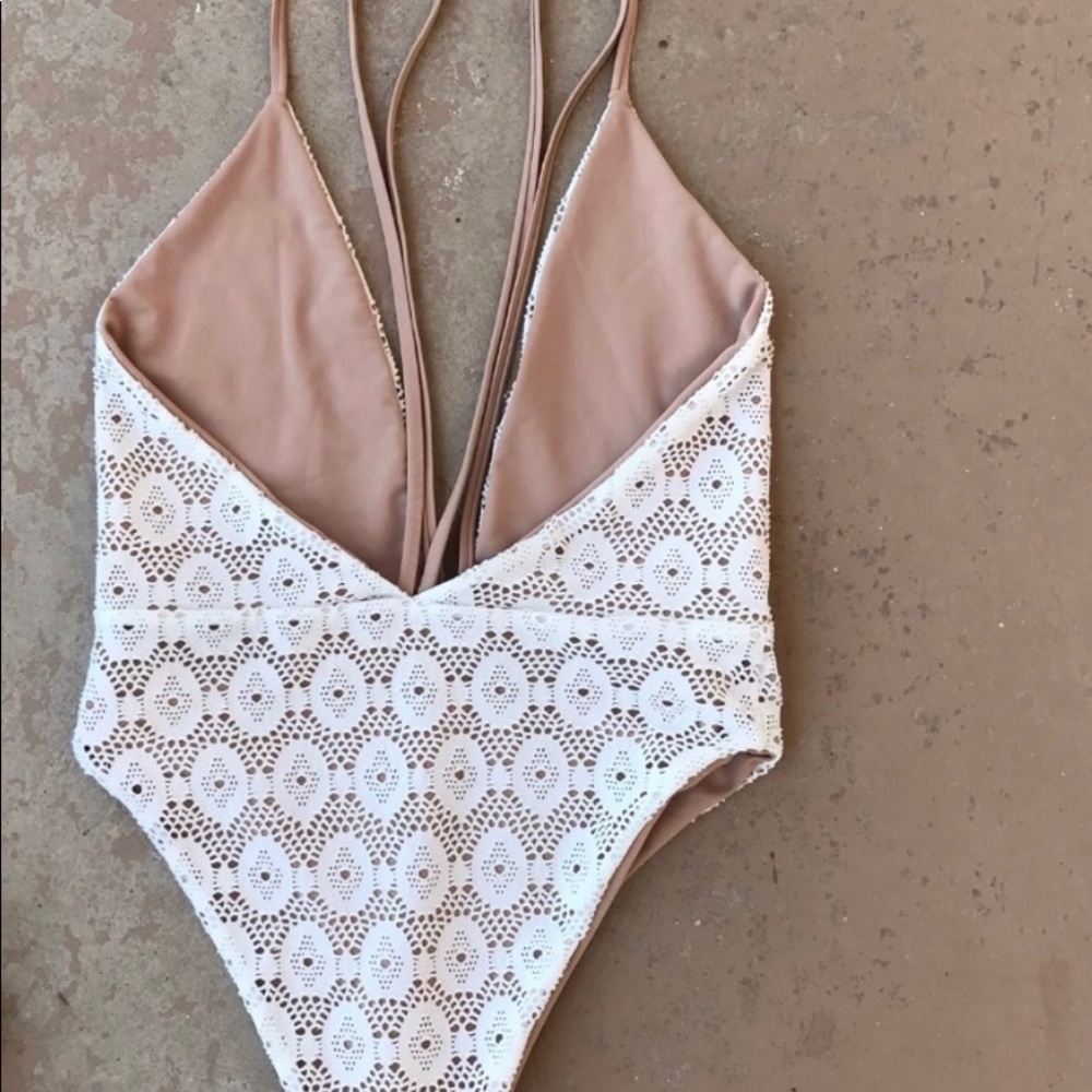 Siempre Golden Trestles Crochet Thong Swimsuit - Picture 3 of 5